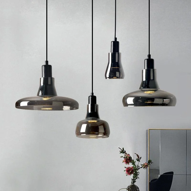 Homeko Mini Shiny Gray Glass Pendant Lights -