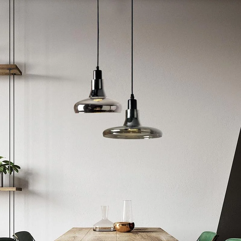 Homeko Mini Shiny Gray Glass Pendant Lights -