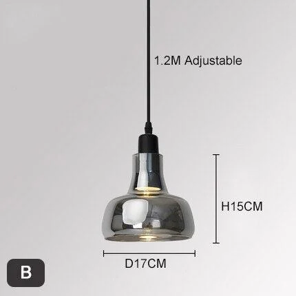 Homeko Mini Shiny Gray Glass Pendant Lights -