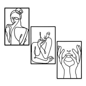 Homeko Minimalist Abstract Wall Decor Art Metal Cutouts - 3 Piece Set