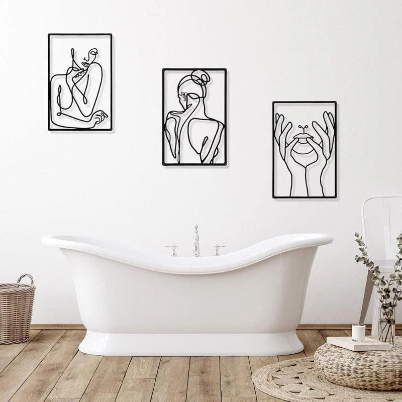 Homeko Minimalist Abstract Wall Decor Art Metal Cutouts - 3 Piece Set -