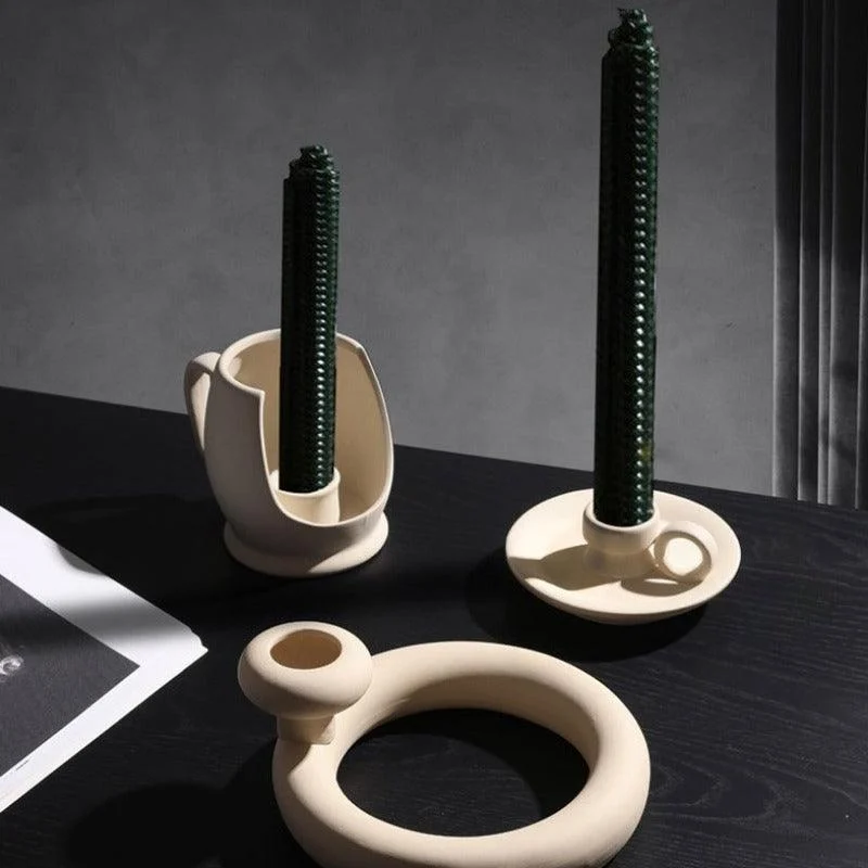 Homeko Minimalist Ceramic Vases and Candle Holders -
