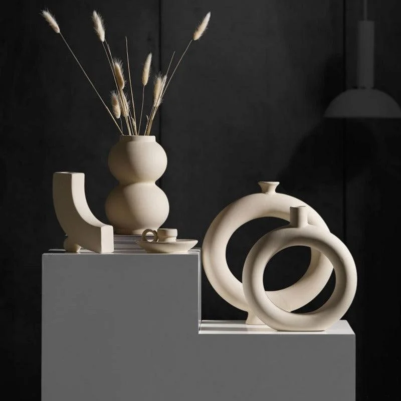 Homeko Minimalist Ceramic Vases and Candle Holders -
