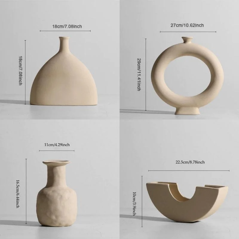 Homeko Minimalist Ceramic Vases and Candle Holders -