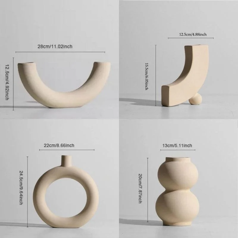Homeko Minimalist Ceramic Vases and Candle Holders -