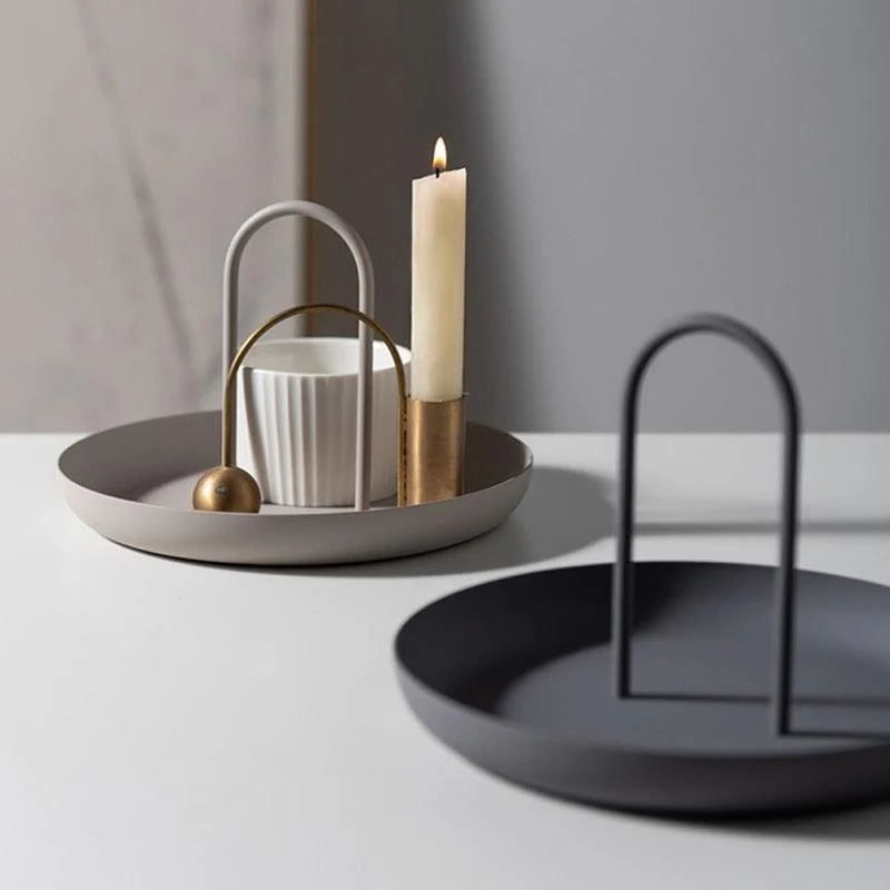 Homeko Minimalist Decorative Round Storage Trays -