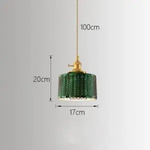 Homeko Minimalist Green Glass Pendant Light