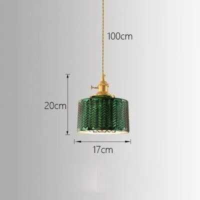 Homeko Minimalist Green Glass Pendant Light -