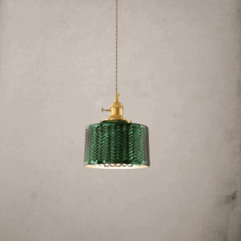 Homeko Minimalist Green Glass Pendant Light -