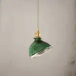 Homeko Minimalist Green Glass Pendant Light