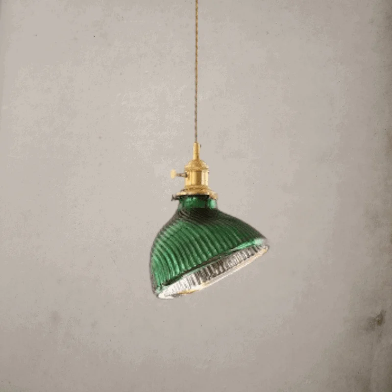 Homeko Minimalist Green Glass Pendant Light -