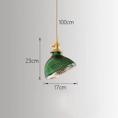 Homeko Minimalist Green Glass Pendant Light -