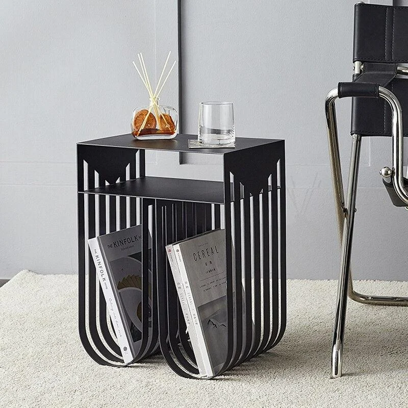 Homeko Modern Abstract Metal Side Table -