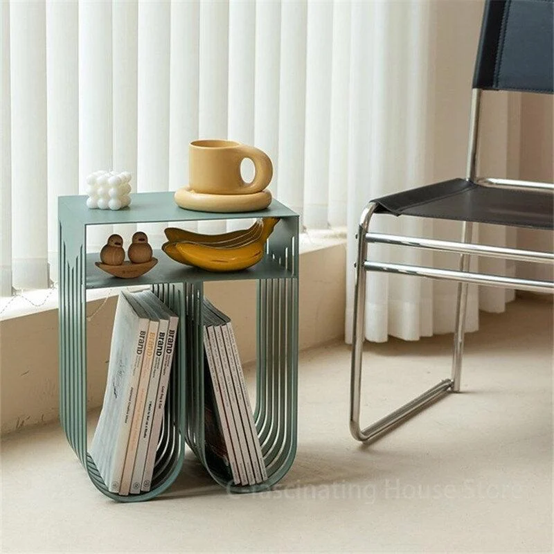 Homeko Modern Abstract Metal Side Table -