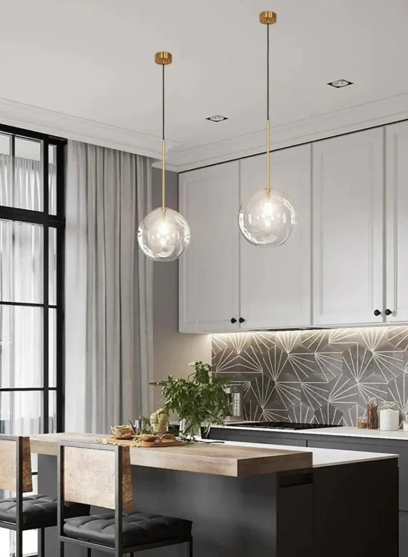 Homeko Modern Glass Globe Pendant Lights