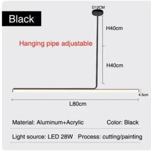 Homeko Modern Long Tube Pendant Light - 