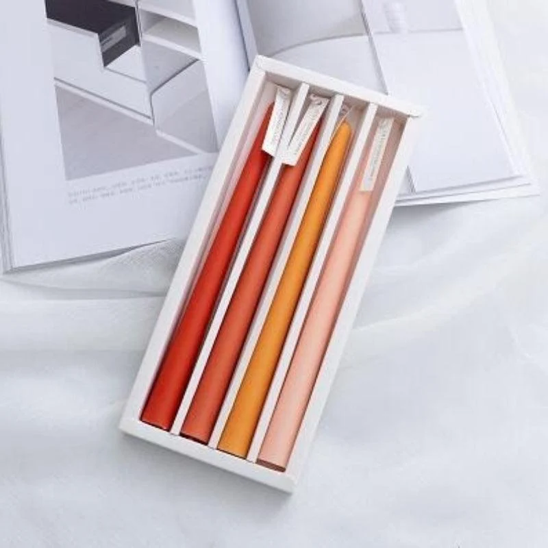Homeko Multi-Colored Soy Wax Scented Taper Candle 4-Piece Sets -