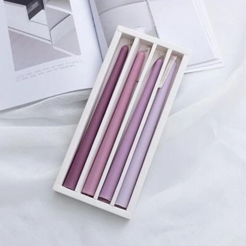 Homeko Multi-Colored Soy Wax Scented Taper Candle 4-Piece Sets -