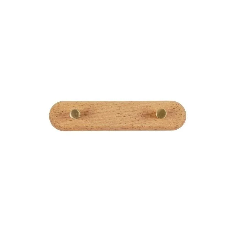 Homeko Natural Wood & Brass Wall Hook Racks -