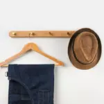 Homeko Natural Wood Brass Wall Hook Racks