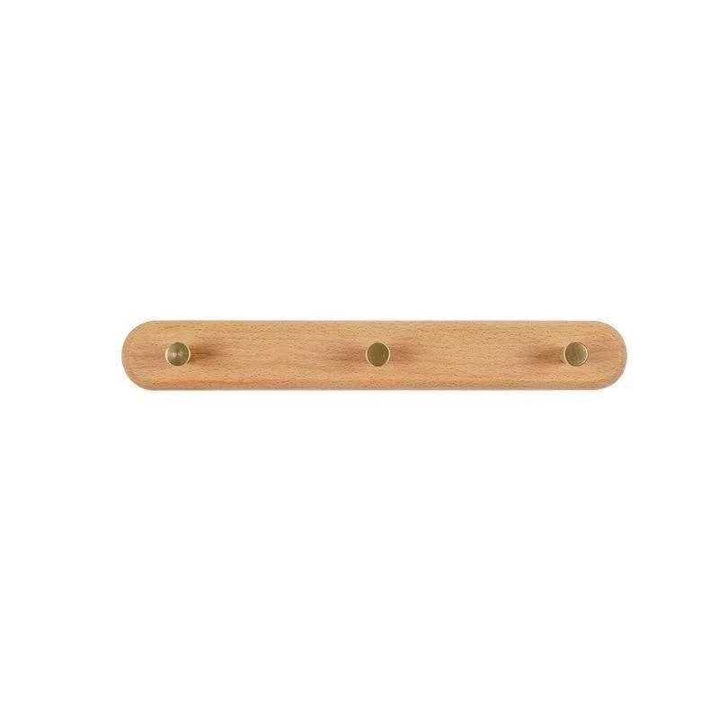 Homeko Natural Wood & Brass Wall Hook Racks -