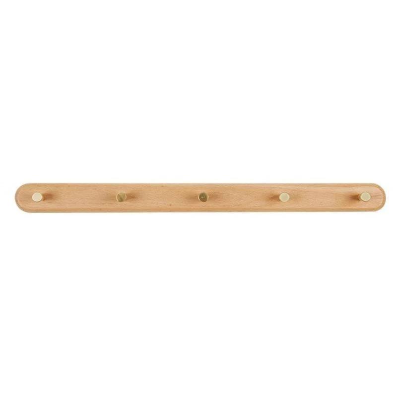 Homeko Natural Wood & Brass Wall Hook Racks -