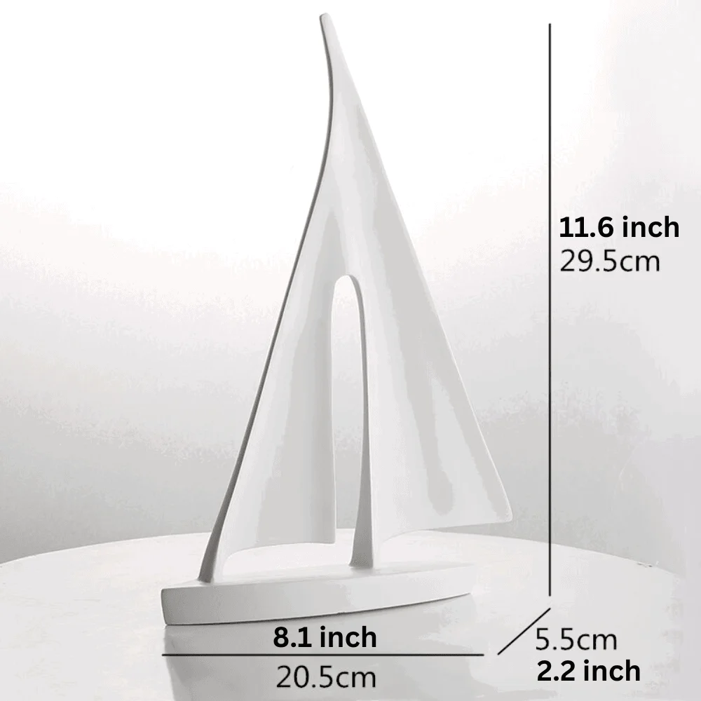 Homeko Nordic Abstract Sailboat Sculpture -