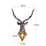 Homeko Nordic Antler Deer Wall Lamp
