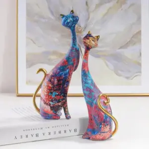 Homeko Nordic Cat Sculptures - Set of 2