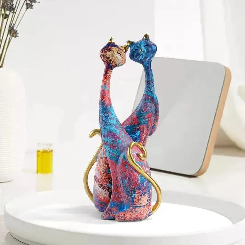 Homeko Nordic Cat Sculptures - Set of 2 -