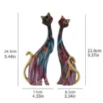 Homeko Nordic Cat Sculptures Set of 2