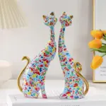 Homeko Nordic Cat Sculptures Set of 2