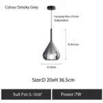 Homeko Nordic Designer Glass Teardrop Chandelier