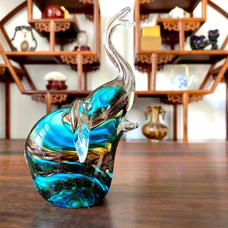 Homeko Nordic Glass Elephant Sculpture -