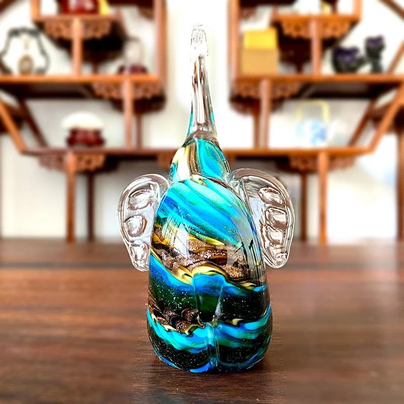 Homeko Nordic Glass Elephant Sculpture -