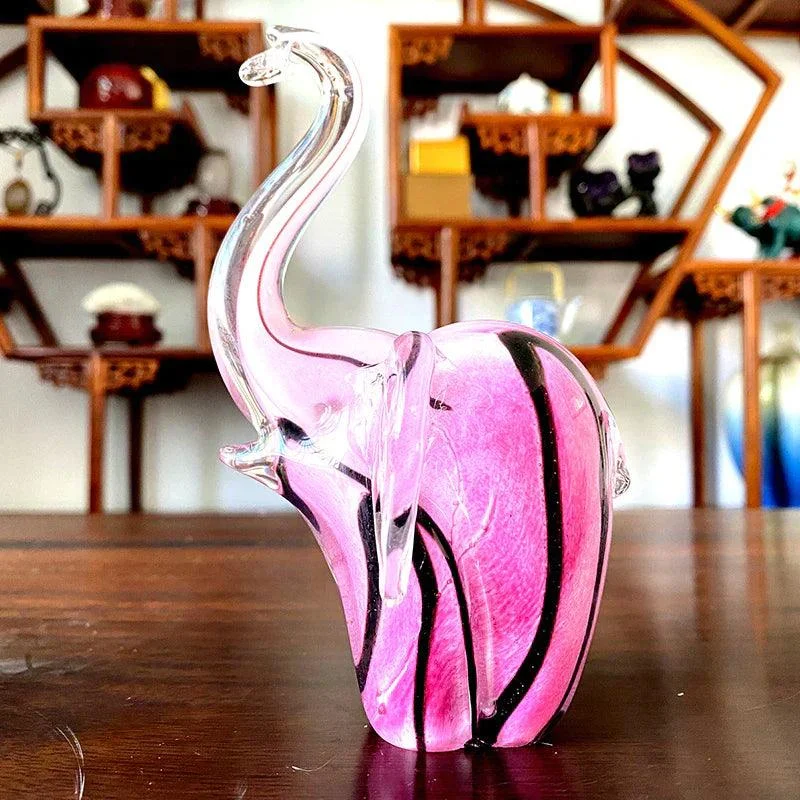 Homeko Nordic Glass Elephant Sculpture -