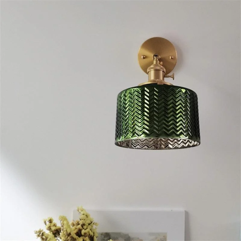 Homeko Nordic Green Glass Wall Sconce -