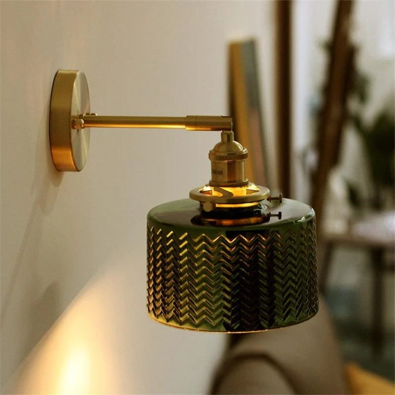 Homeko Nordic Green Glass Wall Sconce -