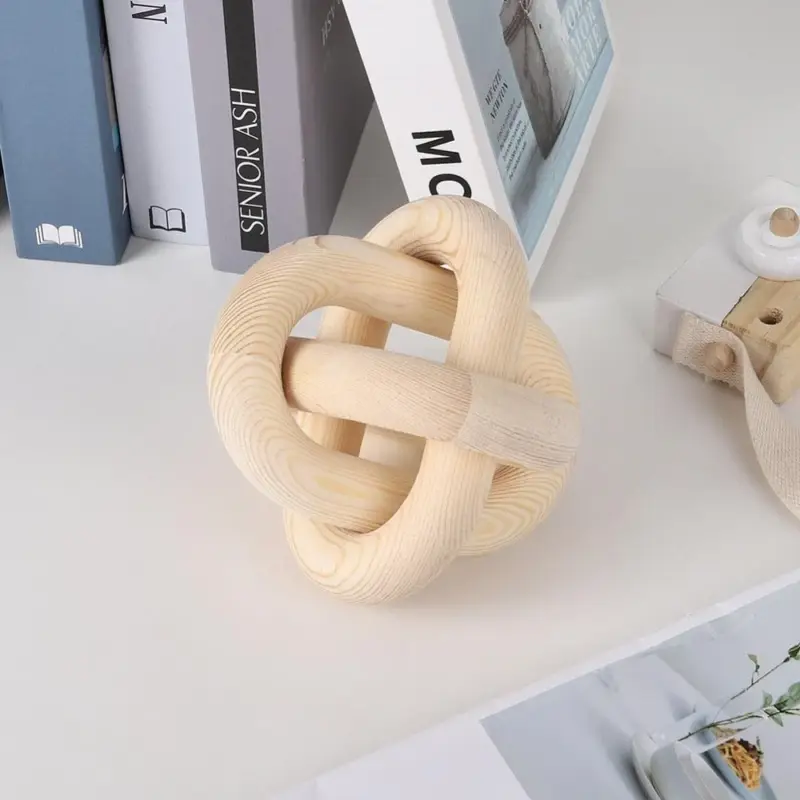 Homeko Nordic Hand Carved Wooden Chain Link Ball