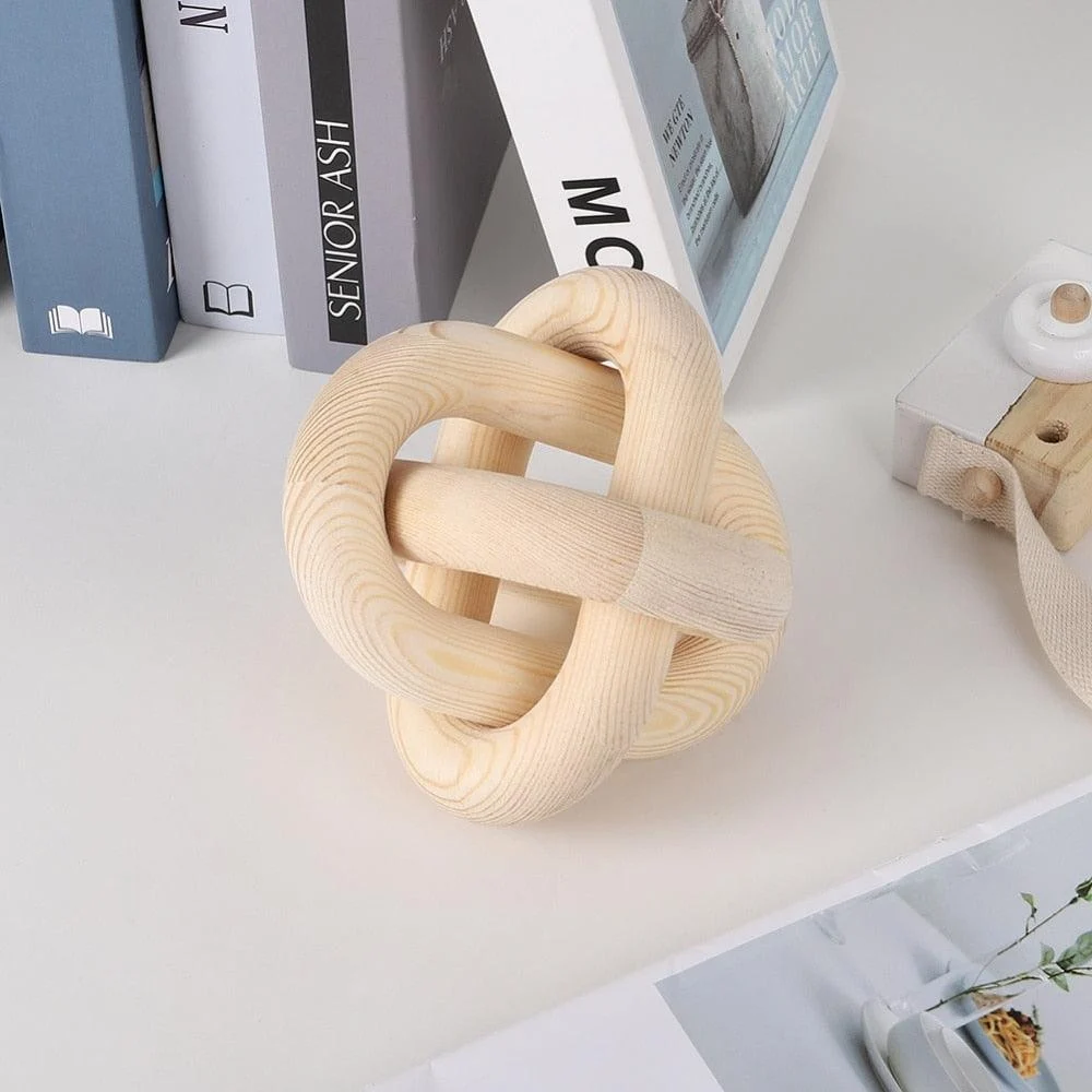 Homeko Nordic Hand Carved Wooden Chain Link Ball -
