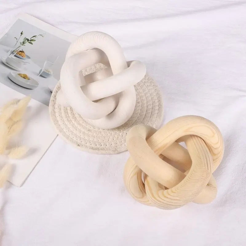 Homeko Nordic Hand Carved Wooden Chain Link Ball