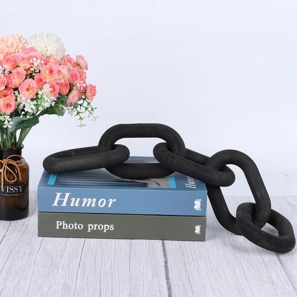 Homeko Nordic Hand Carved Wooden Chain Link Rope -