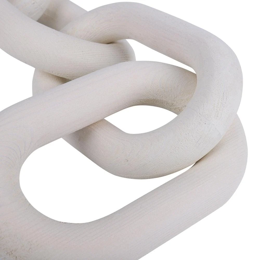 Homeko Nordic Hand Carved Wooden Chain Link Rope -