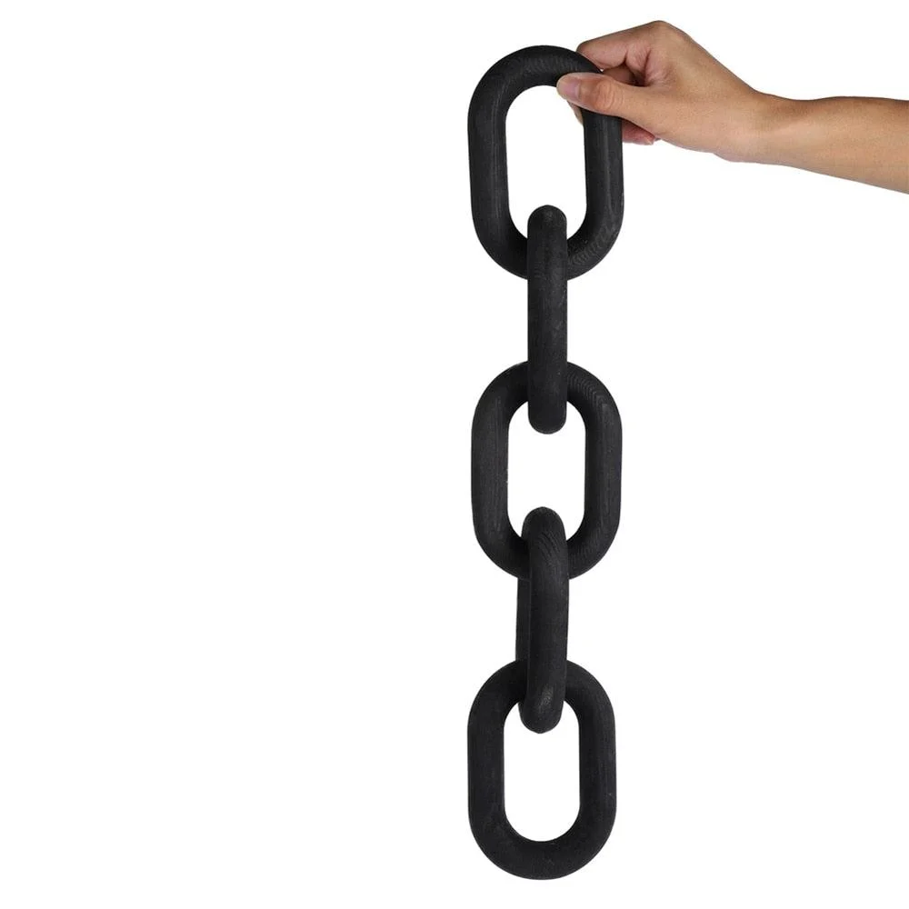 Homeko Nordic Hand Carved Wooden Chain Link Rope -