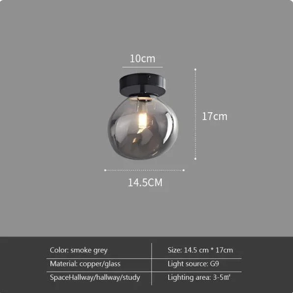 Homeko Nordic Minimalist Dome Glass Ceiling Light -
