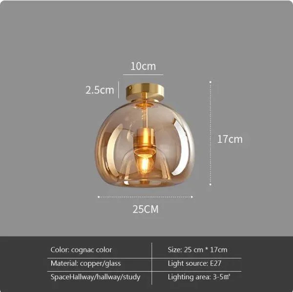 Homeko Nordic Minimalist Dome Glass Ceiling Light -
