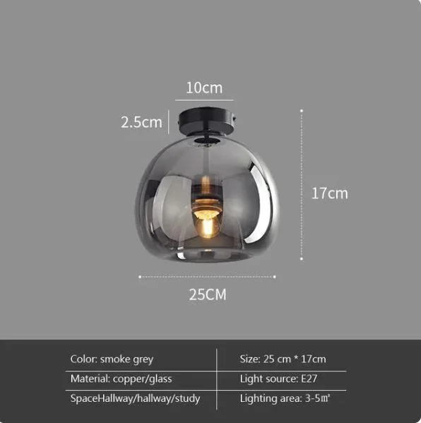 Homeko Nordic Minimalist Dome Glass Ceiling Light -