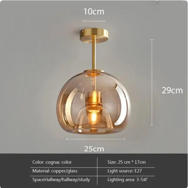 Homeko Nordic Minimalist Dome Glass Ceiling Light -
