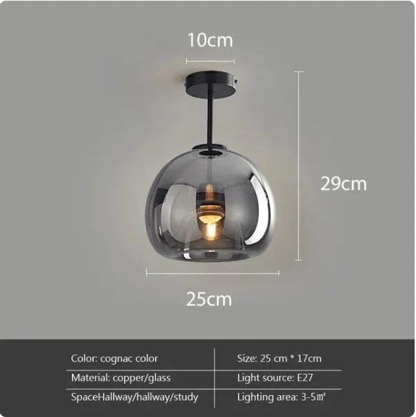 Homeko Nordic Minimalist Dome Glass Ceiling Light -