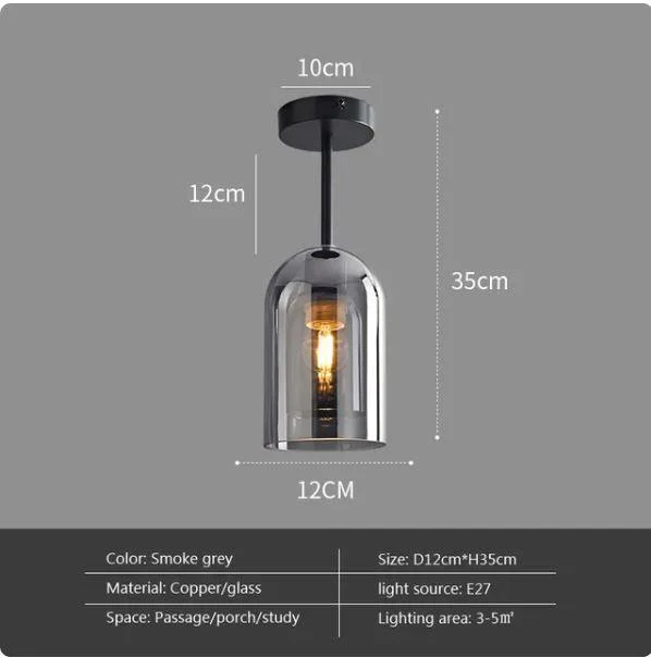 Homeko Nordic Minimalist Dome Glass Ceiling Light -